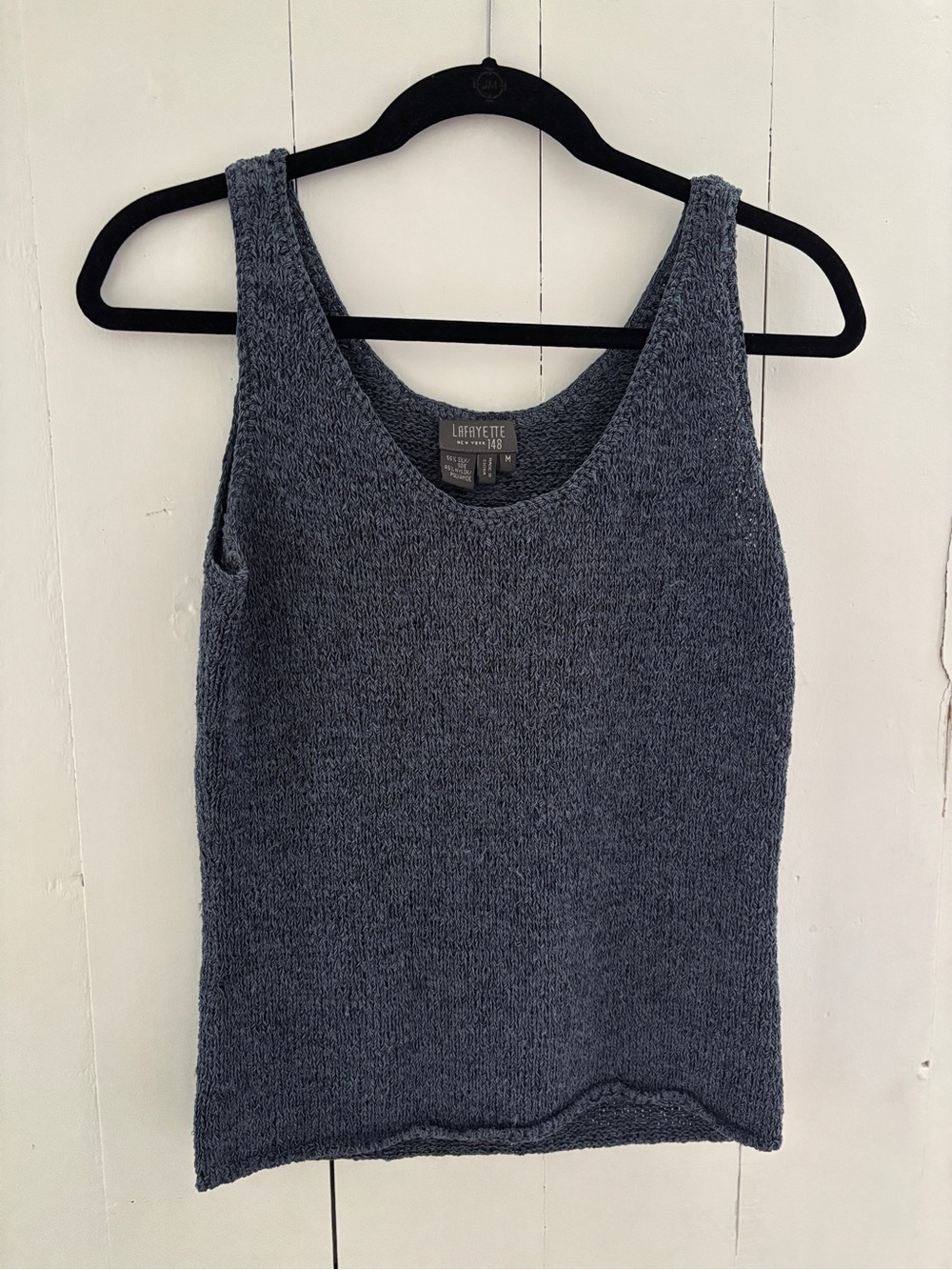 Lafayette 148 New York Gray Knit Silk Blend Tank Size M